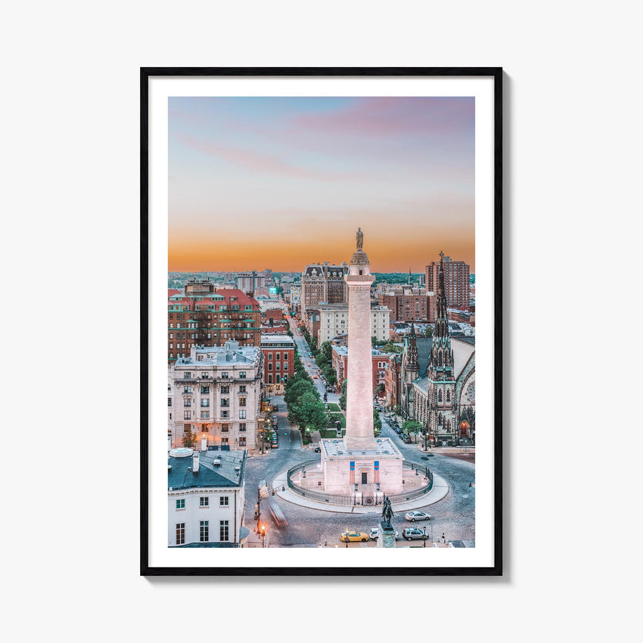Baltimore no. 2 colorful photo poster of Maryland, USA – vertical wall art, unframed print shown in interior mockup