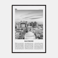 Baltimore No 2 Poster Black Wood / 8x12 in Nbourhood Travel B&W Poster