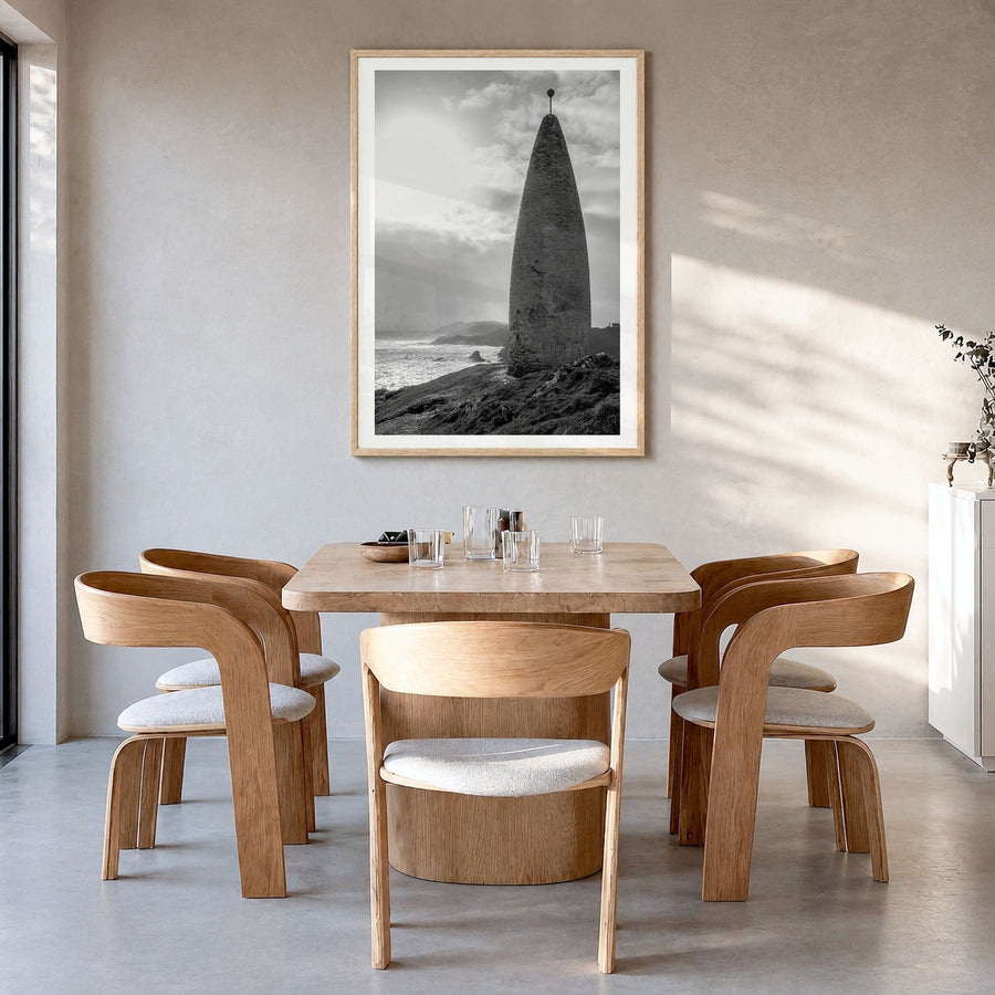 Baltimore Photo No 2 Poster in a natural wood frame, hanging in a dining room, white border