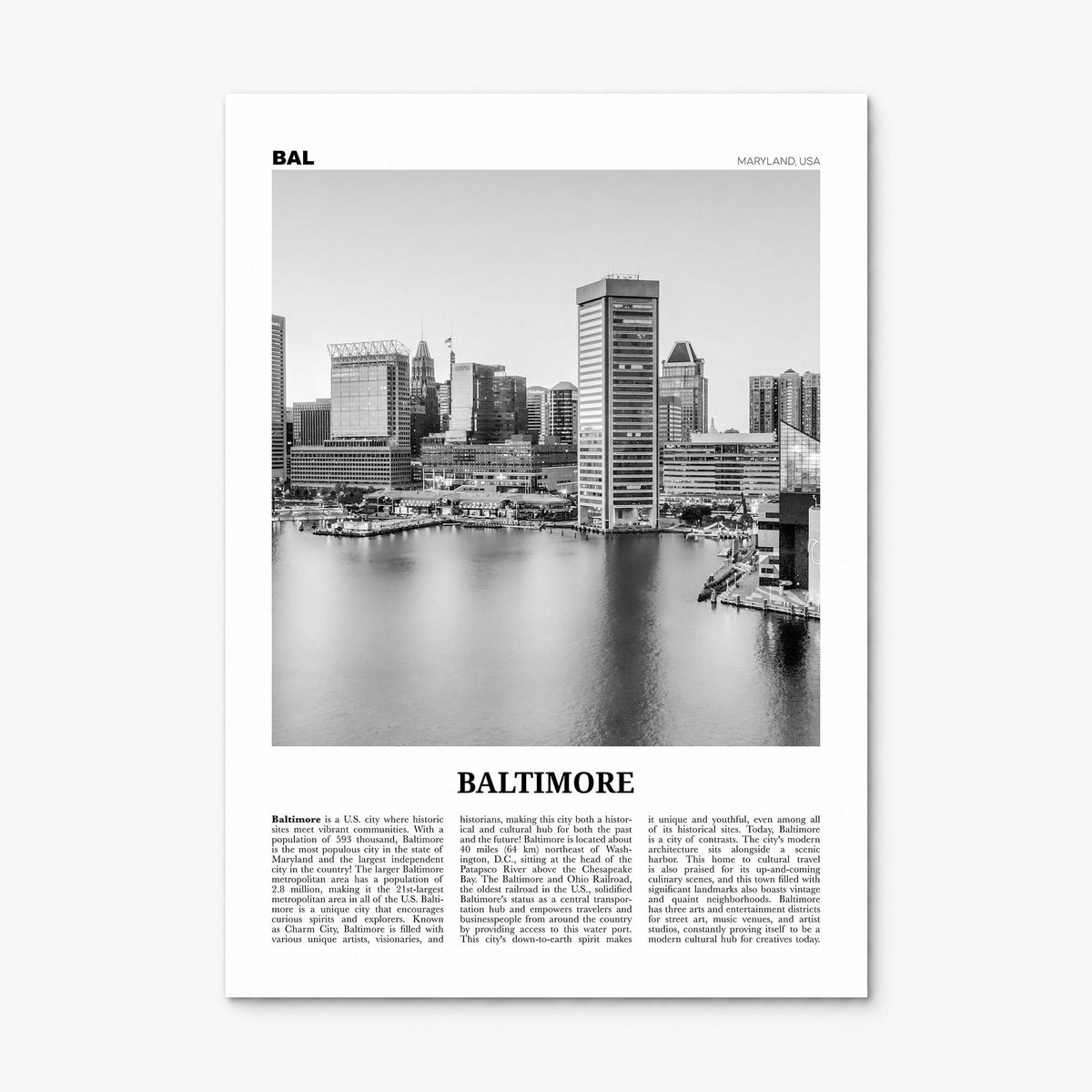 Baltimore Newspaper No 1 Poster, print only (unframed)