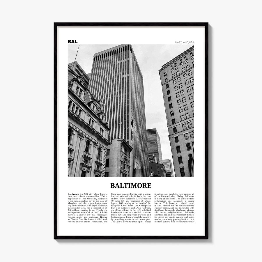 Baltimore Newspaper No 3 Poster, framed poster mockup