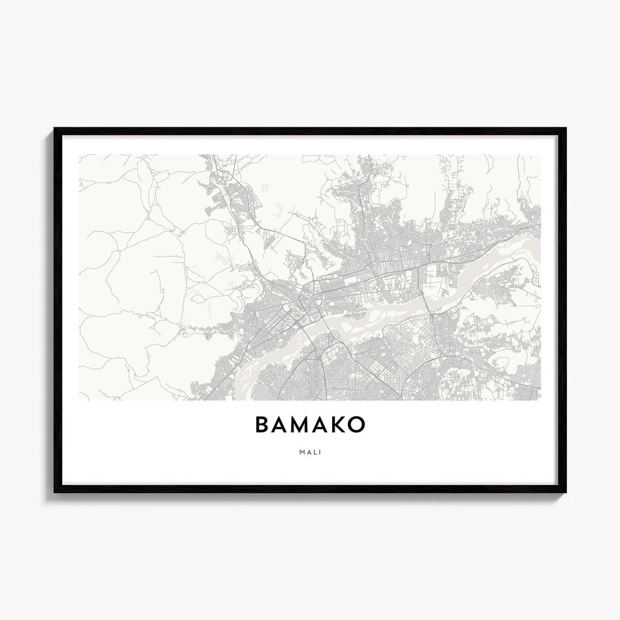 Bamako Map Poster, framed poster mockup