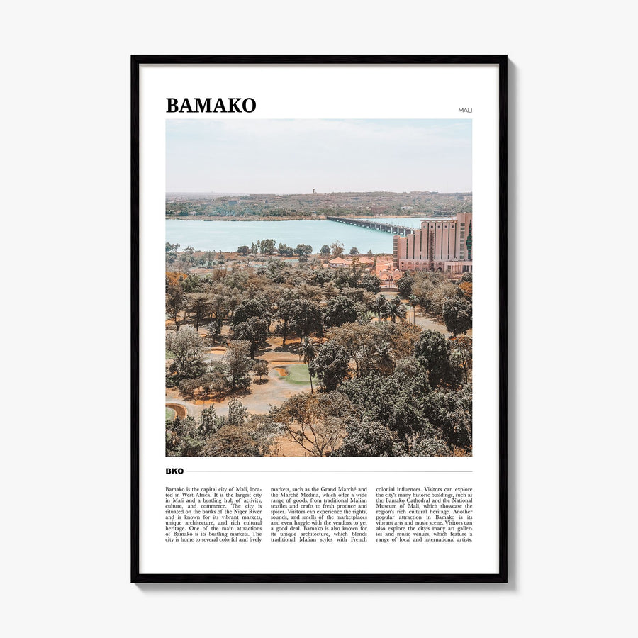 Bamako Travel Poster, framed poster mockup