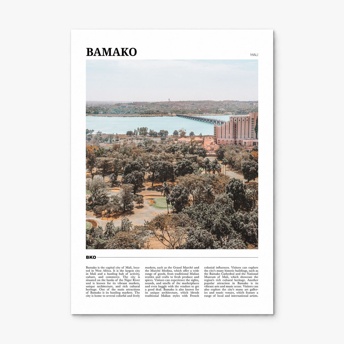 Bamako Travel Poster, print only (unframed)