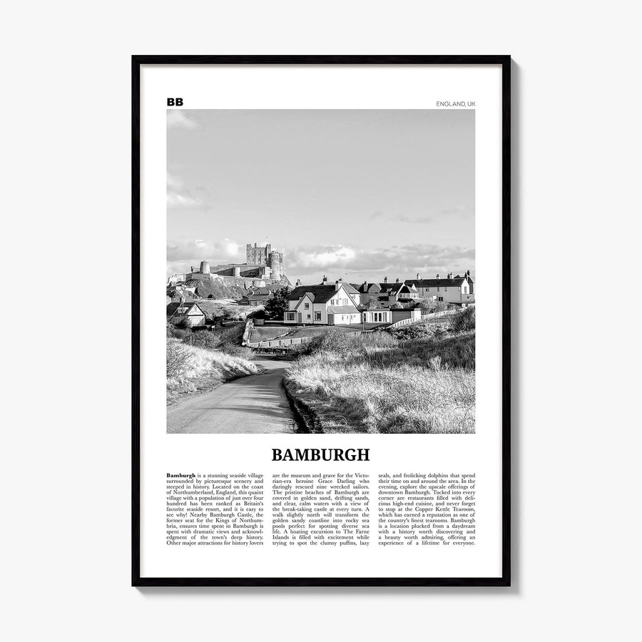 Bamburgh Newspaper Poster, framed poster mockup