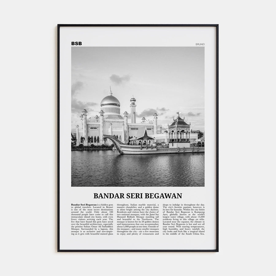 Bandar Seri Begawan Poster None / 8x12 in Nbourhood Travel B&W Poster