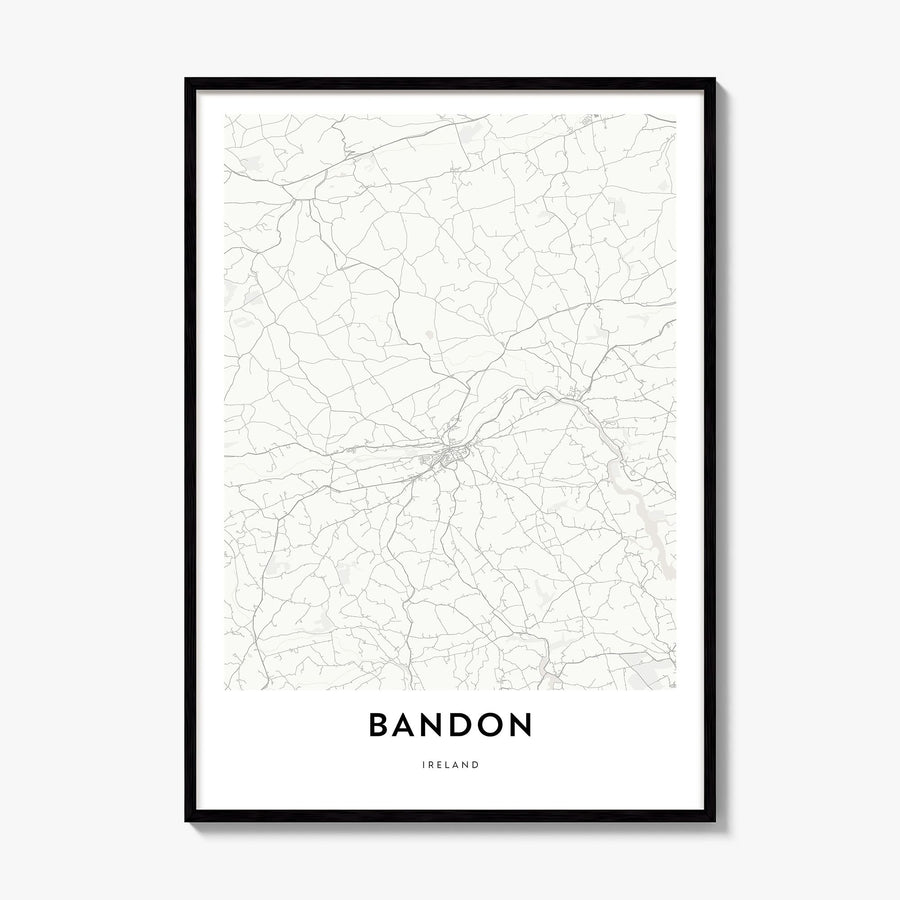 Bandon Map Poster, framed poster mockup