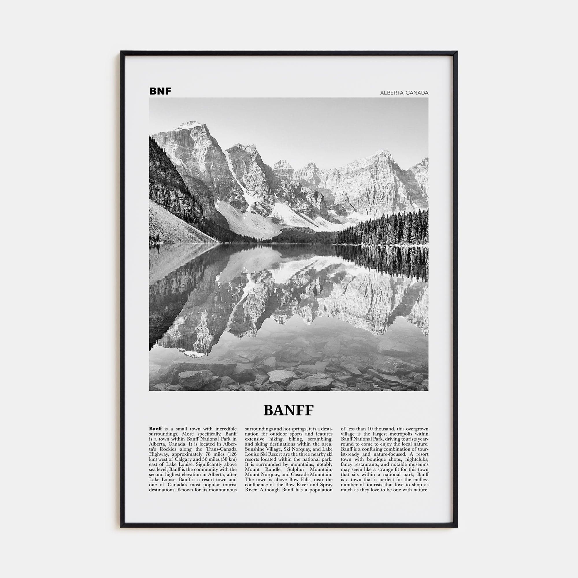 Banff No 1 Poster None / 8x12 in Nbourhood Travel B&W Poster