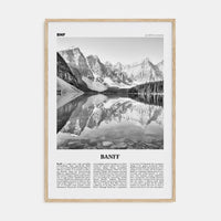 Banff No 1 Poster Natural Wood / 8x12 in Nbourhood Travel B&W Poster