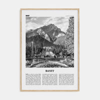 Banff No 2 Poster Natural Wood / 8x12 in Nbourhood Travel B&W Poster