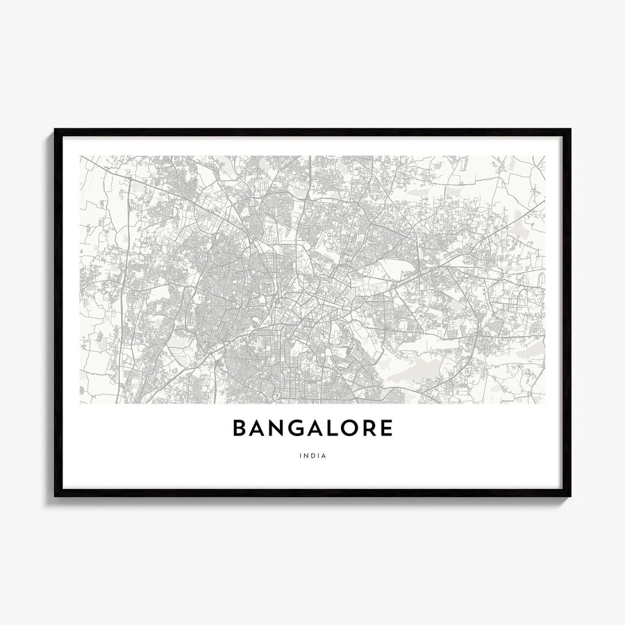 Bangalore Map Poster, framed poster mockup