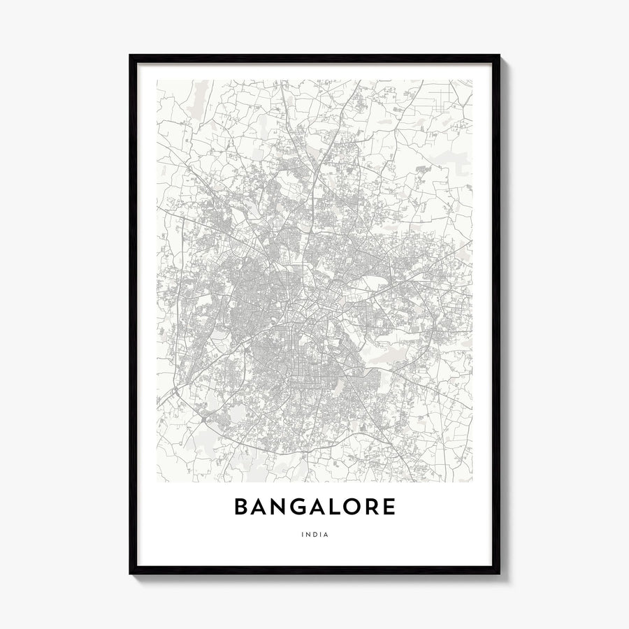 Bangalore Map Poster, framed poster mockup