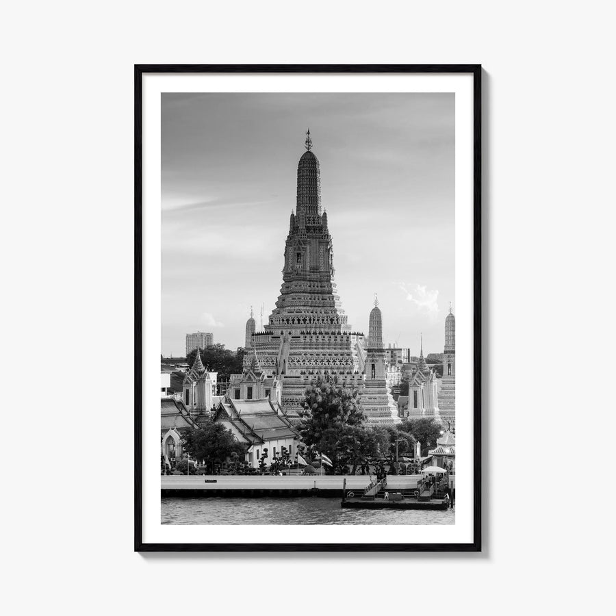 Bangkok black & white photo poster of Thailand – vertical wall art, unframed print shown in interior mockup