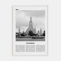 Bangkok No 1 Poster White Wood / 8x12 in Nbourhood Travel B&W Poster