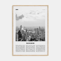 Bangkok No 2 Poster Natural Wood / 8x12 in Nbourhood Travel B&W Poster