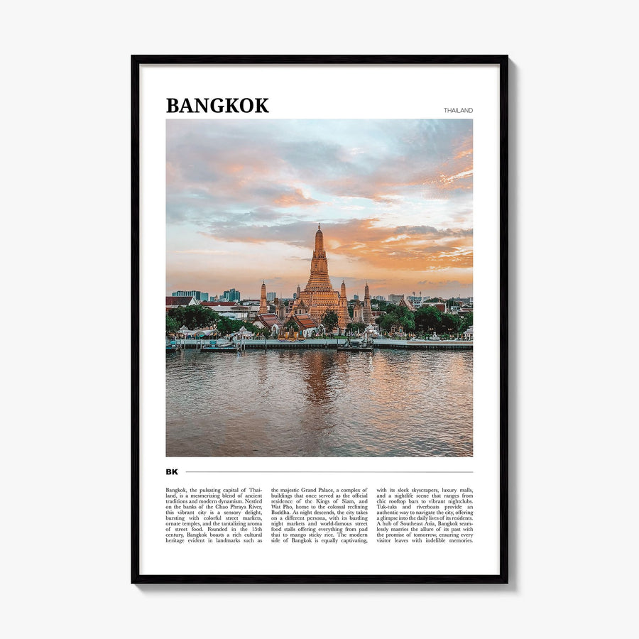 Bangkok Travel Poster, framed poster mockup