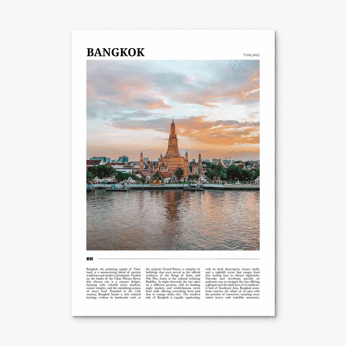Bangkok Travel Poster, print only (unframed)