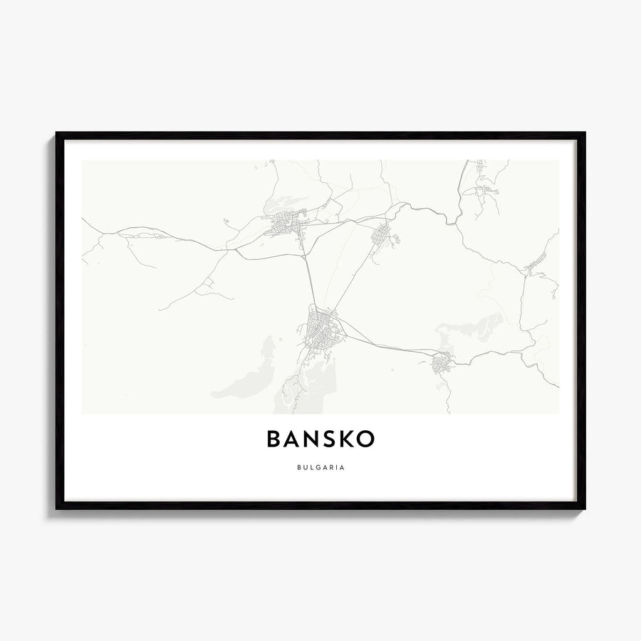 Bansko Map Poster, framed poster mockup