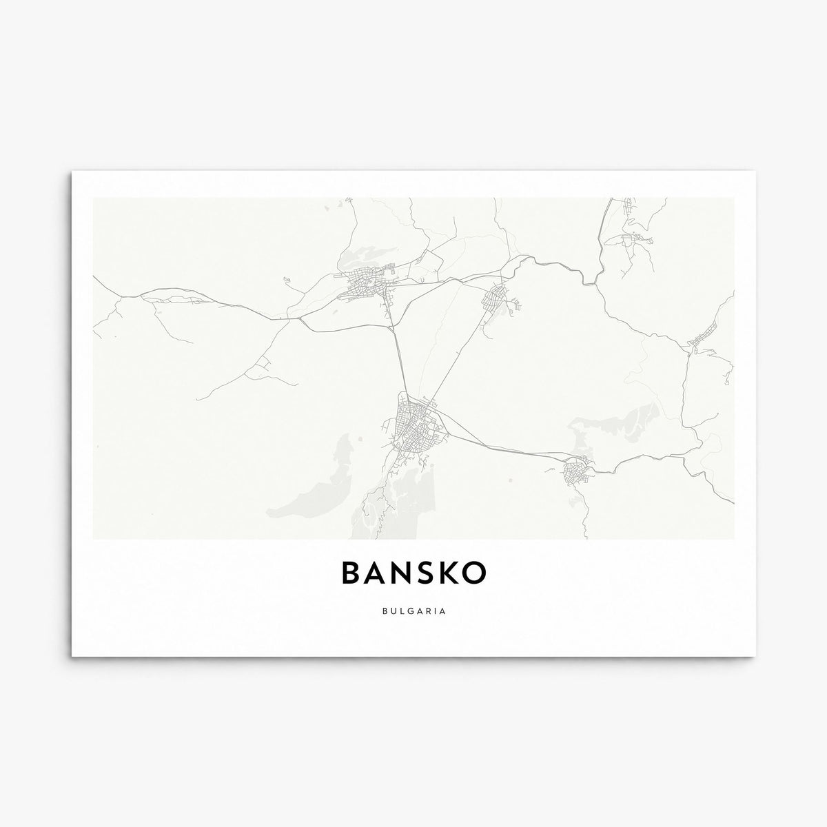 Bansko Map Poster, print only (unframed)