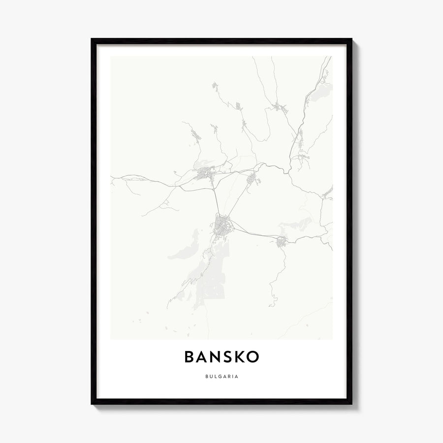 Bansko Map Poster, framed poster mockup