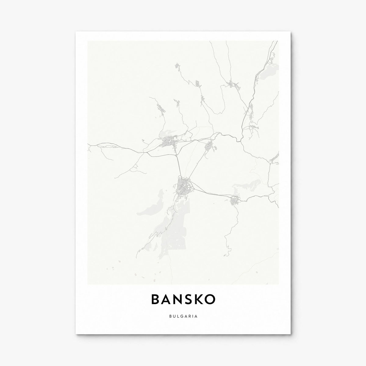 Bansko Map Poster, print only (unframed)