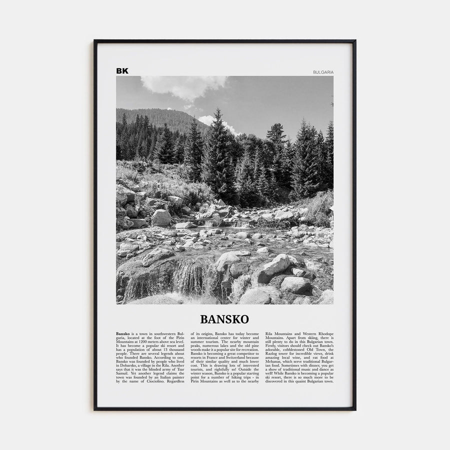 Bansko Poster None / 8x12 in Nbourhood Travel B&W Poster