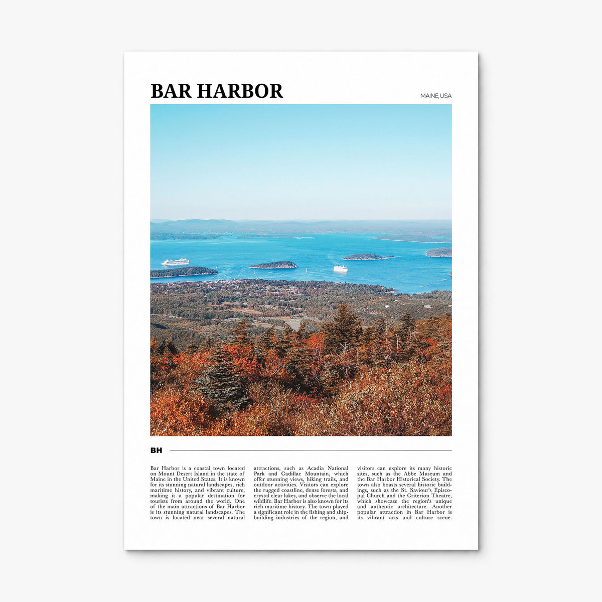 Bar Harbor Travel No 1 Poster, print only (unframed)