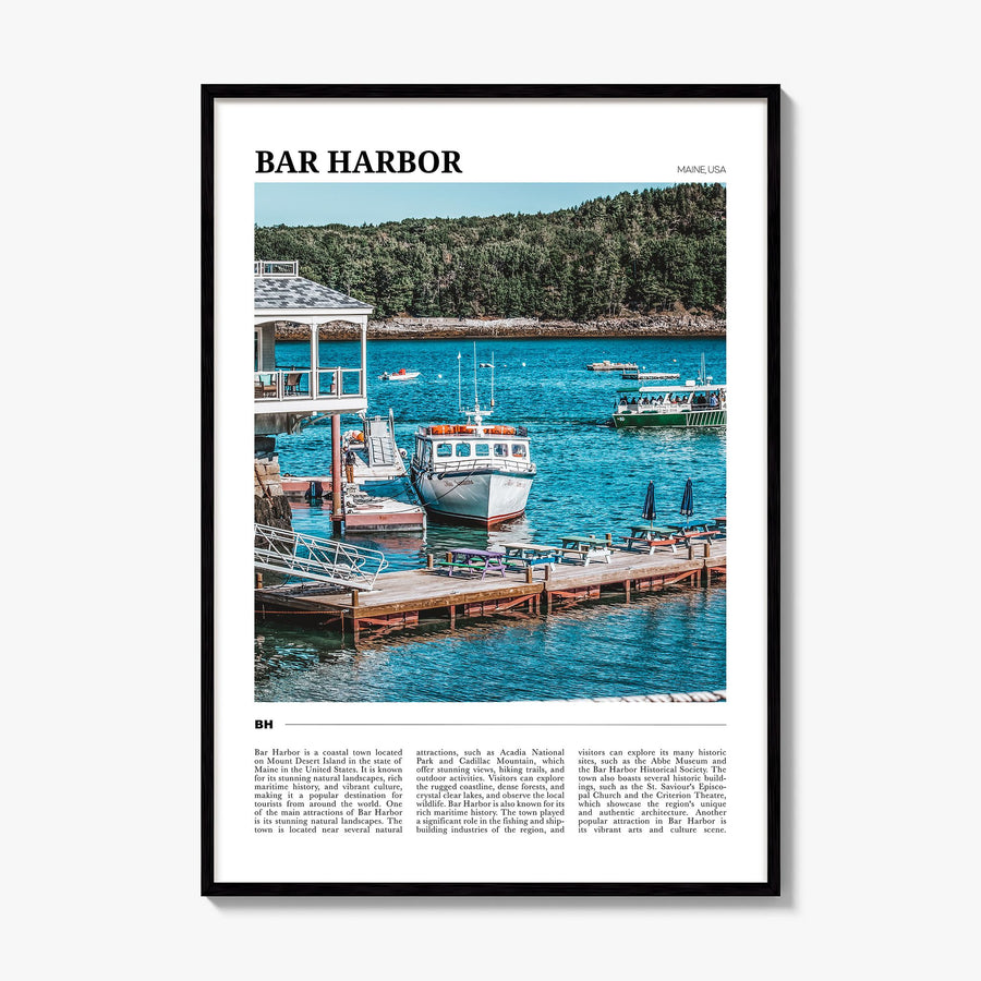 Bar Harbor Travel No 2 Poster, framed poster mockup