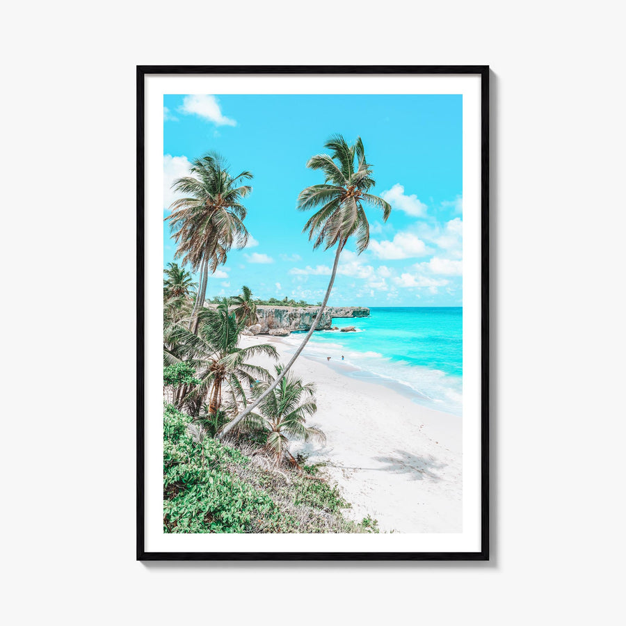 Barbados colorful photo poster of Caribbean – vertical wall art, unframed print shown in interior mockup