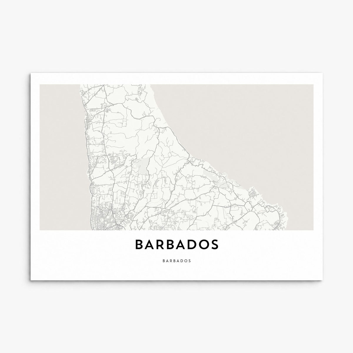 Barbados Map Poster, print only (unframed)