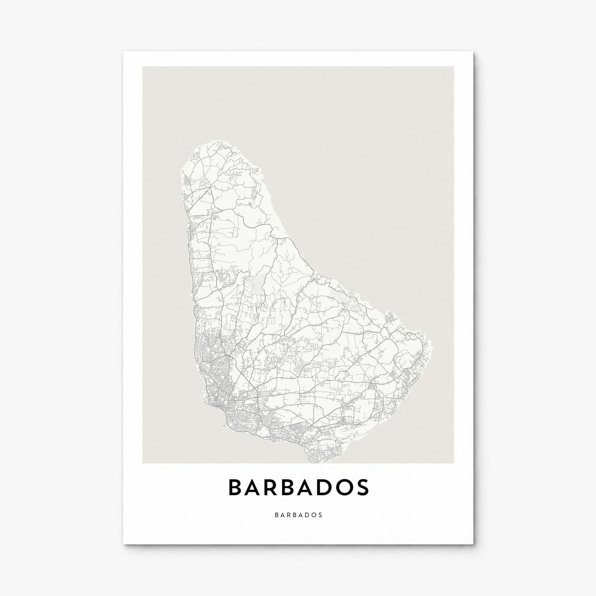 Barbados Map Poster, print only (unframed)