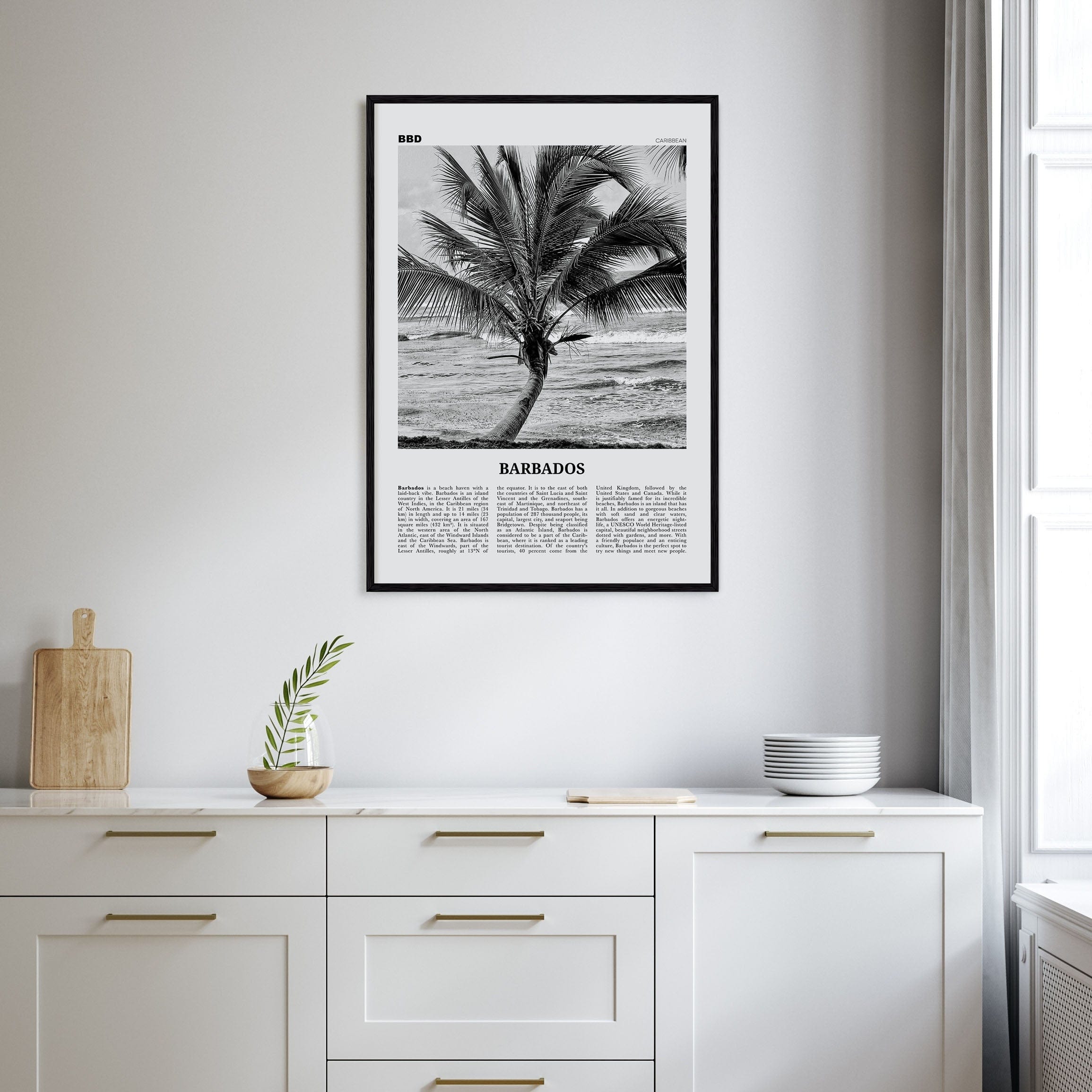 Barbados No 2 Poster Nbourhood Travel B&W Poster