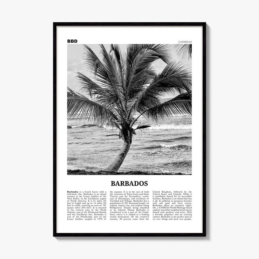 Barbados Newspaper No 2 Poster, framed poster mockup