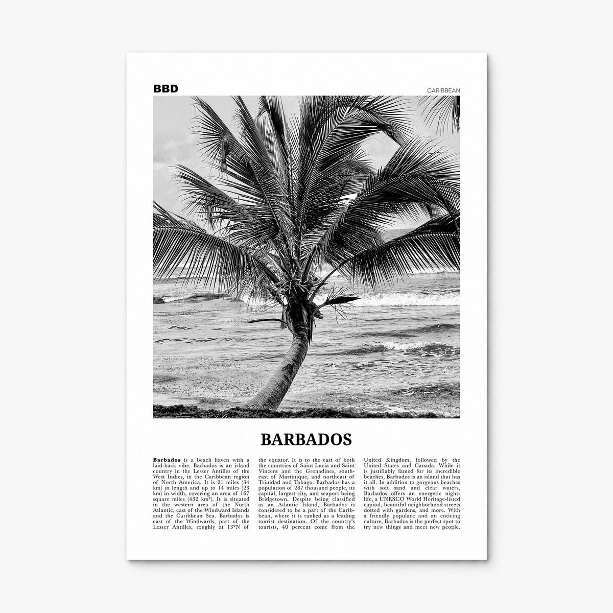 Barbados Newspaper No 2 Poster, print only (unframed)