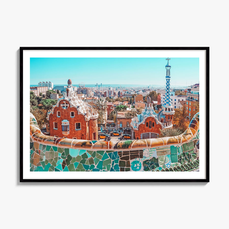Barcelona Photo Poster, framed poster mockup, white border