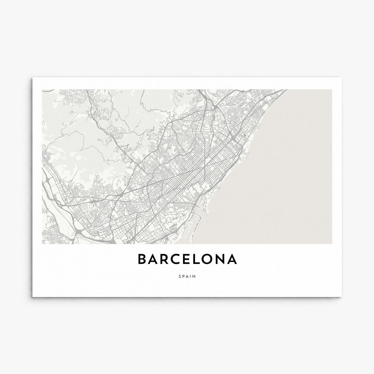Barcelona Map Poster, print only (unframed)