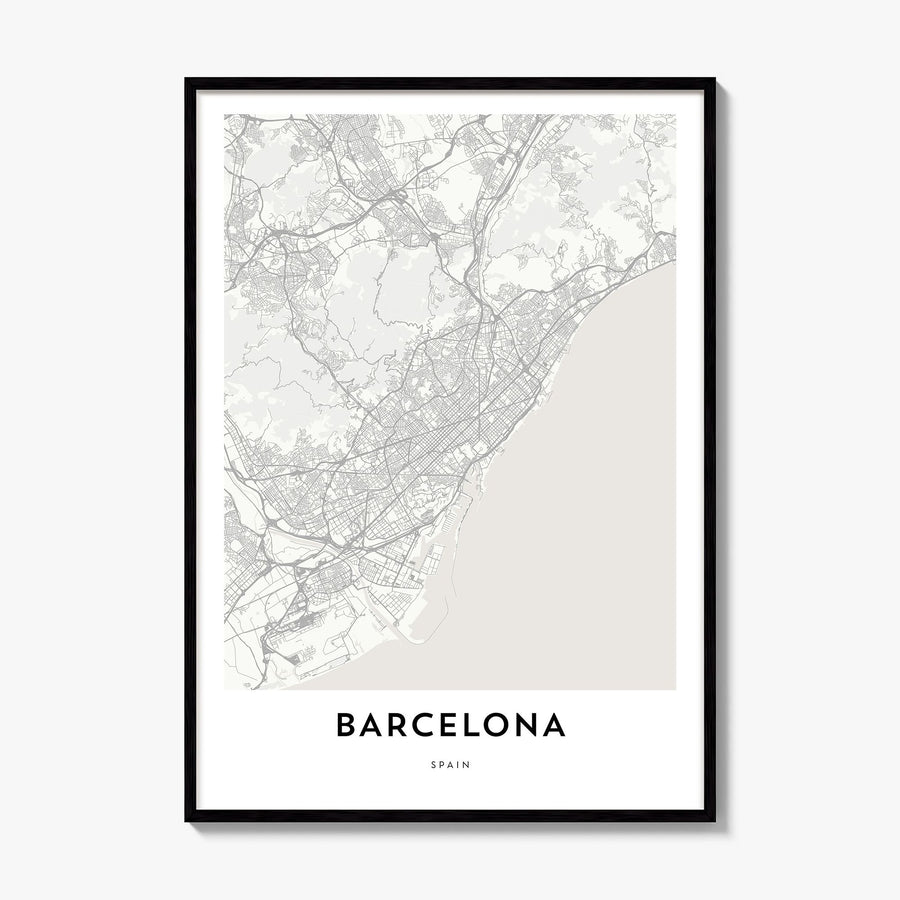 Barcelona Map Poster, framed poster mockup