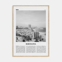 Barcelona No 2 Poster Natural Wood / 8x12 in Nbourhood Travel B&W Poster