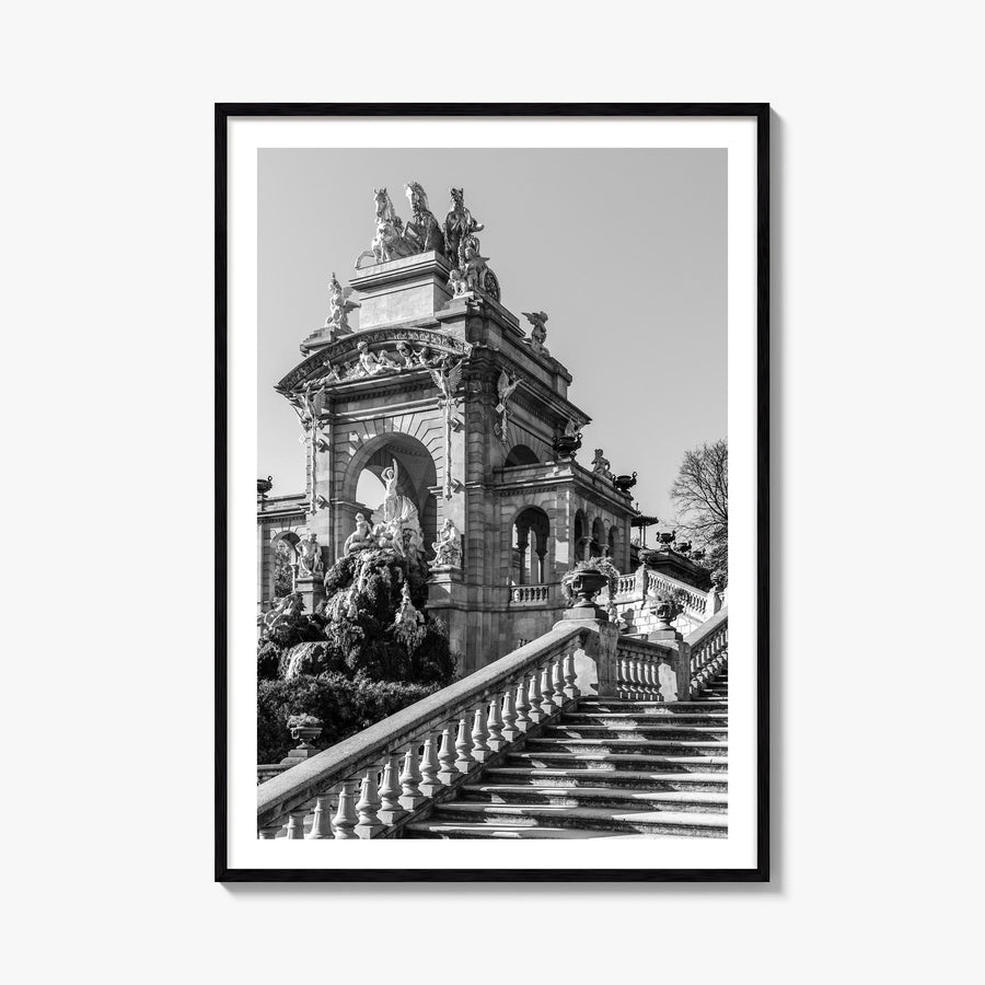 Barcelona no. 3 black & white photo poster of Spain – vertical wall art, unframed print shown in interior mockup