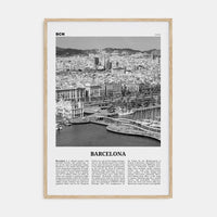 Barcelona No 3 Poster Natural Wood / 8x12 in Nbourhood Travel B&W Poster