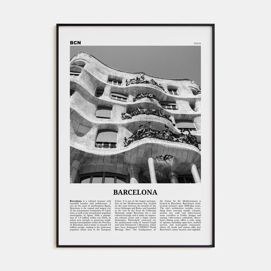 Barcelona No 5 Poster None / 8x12 in Nbourhood Travel B&W Poster