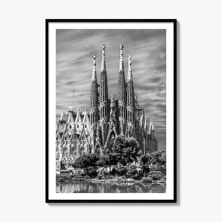 Barcelona Photo No 2 Poster, framed poster mockup, white border