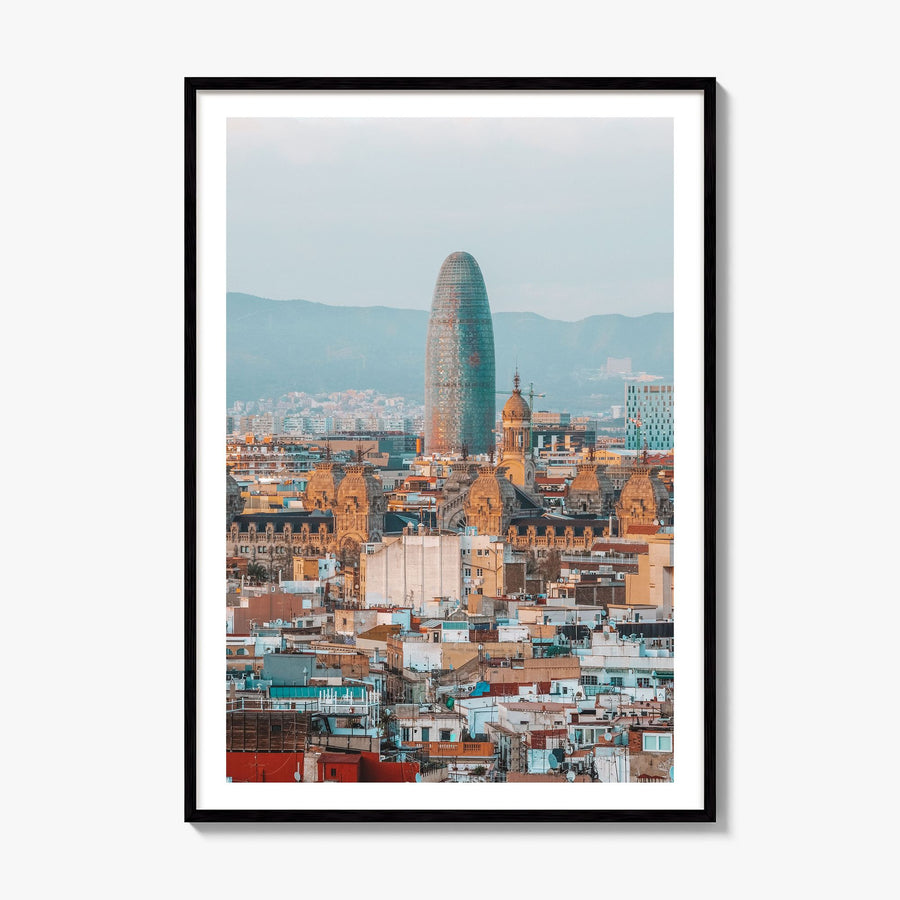 Barcelona Photo No 1 Poster, framed poster mockup, white border