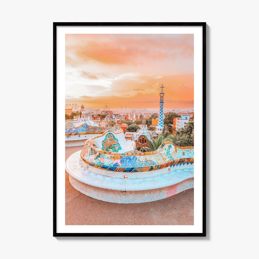 Barcelona Photo No 2 Poster, framed poster mockup, white border