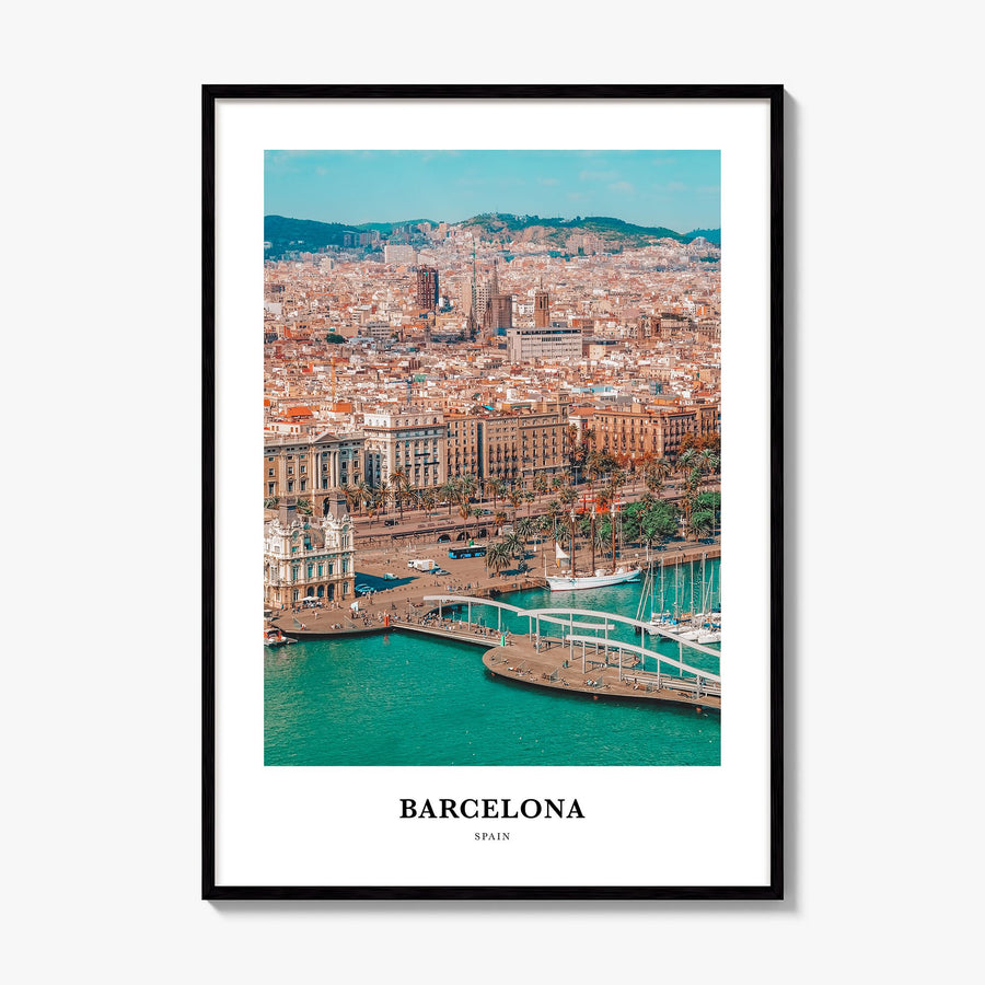 Barcelona Classic Poster, framed poster mockup