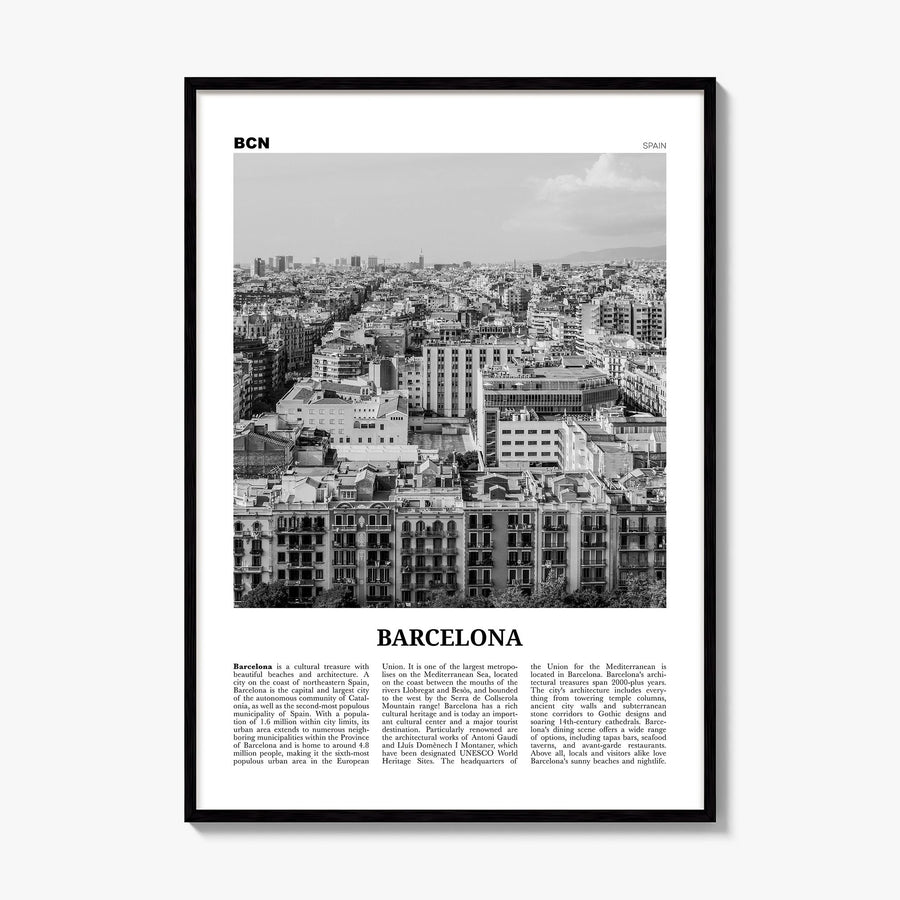 Barcelona Newspaper No 4 Poster, framed poster mockup