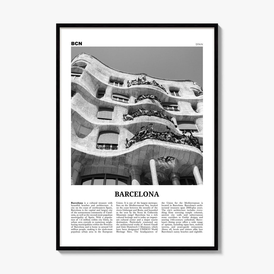 Barcelona Newspaper No 5 Poster, framed poster mockup