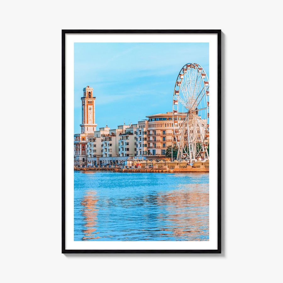 Bari colorful photo poster of Italy – vertical wall art, unframed print shown in interior mockup