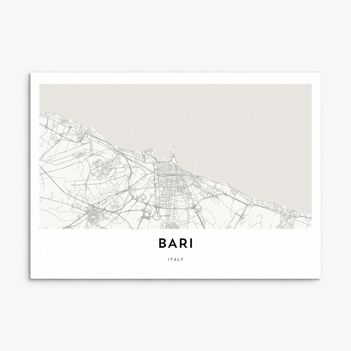 Bari Map Poster, print only (unframed)