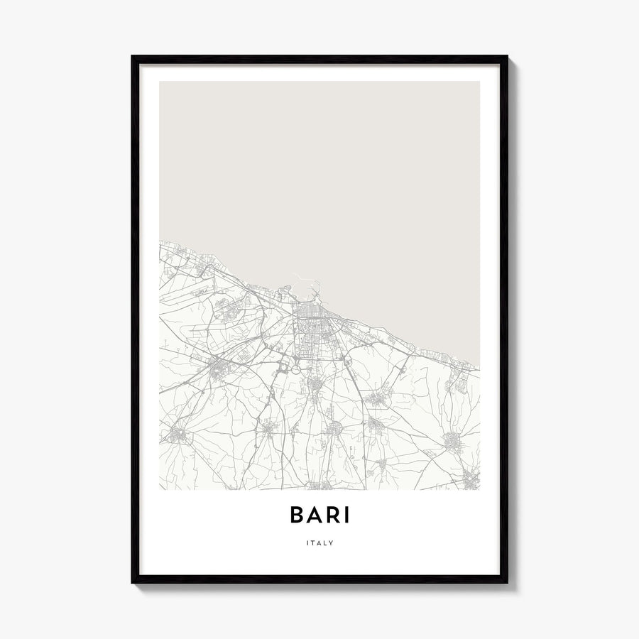 Bari Map Poster, framed poster mockup